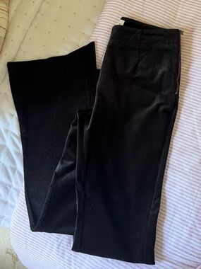 Anthropologie Black Velvet Flare Pants Size 8